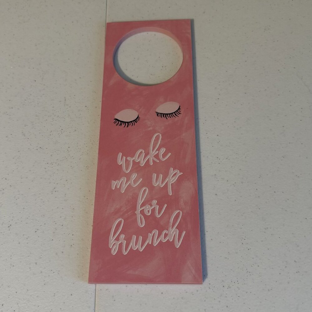 WAKE ME UP FOR BRUNCH door hanger glam decoration Valentine Day Galentines Day